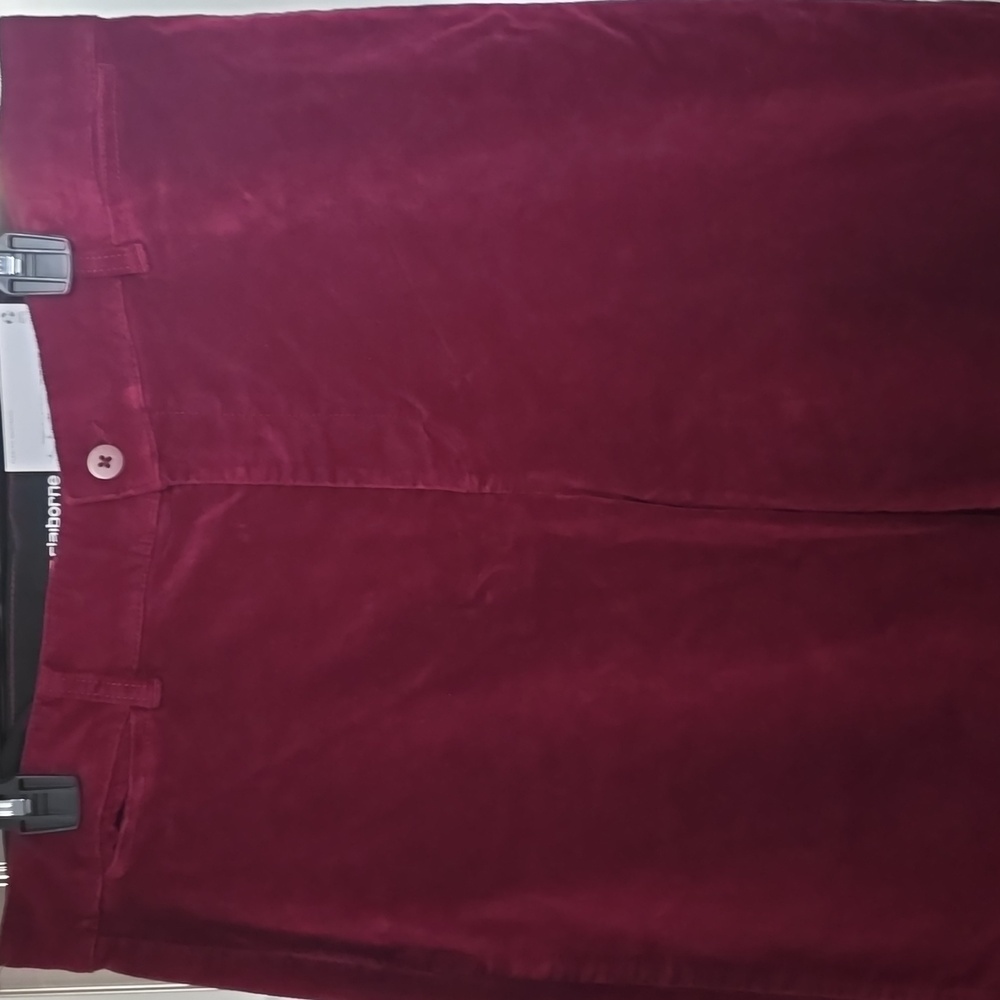 LIZ CLAIBORNE BRAND WOMEN'S PLUS SIZE BURGUNDY VELVETEEN PANTS SIZE 14